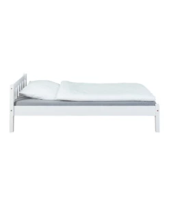 LETTO SINGOLO IN PINO MASSELLO BIANCO 90X190 CM